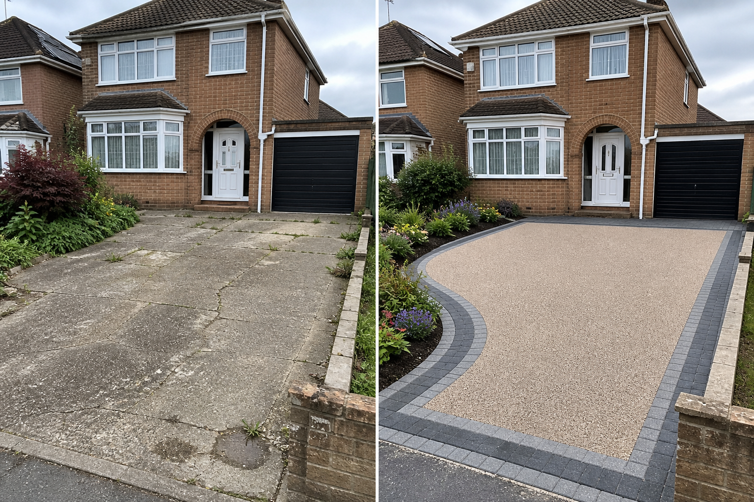 Driveway before and after