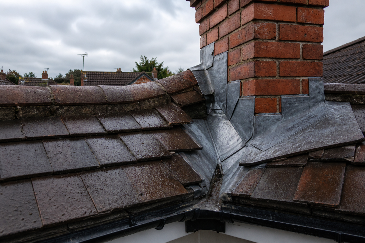 Leadwork and wet roof